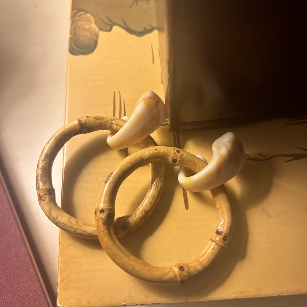 Two’s Company Faux Bamboo Hoop Earrings